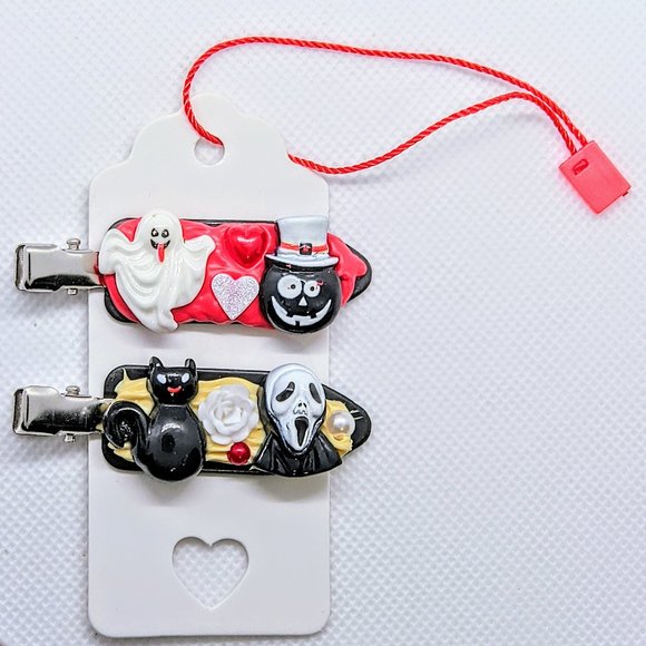 Handmade Two=Piece Halloween Decoden Hair Clip Set - Picture 1 of 2